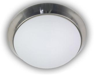 LED Deckenleuchte / Deckenschale, Opalglas matt, Dekorring Nickel matt, Ø 50cm