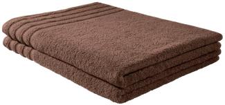 Handtuch Baumwolle Plain Design - Farbe: dunkelbraun, Größe: 70x140 cm