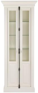 Casa Padrino Landhausstil Vitrine Weiß 95 x 45 x H. 242 cm - Vitrinenschrank mit 2 Türen - Massivholz Schrank - Landhausstil Möbel