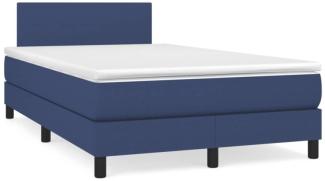 Boxspringbett mit Matratze Blau 120x190 cm Stoff (Farbe: Blau)