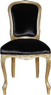 Casa Padrino Luxus Barock Esszimmer Stuhl Gold / Schwarz Mod2 - Luxus Qualität - Hotel Möbel