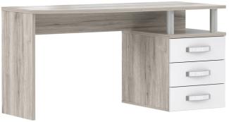 'Rubio 16' Schreibtisch, Sandeiche/ weiß Hochglanz, 138 x 70 x 60 cm