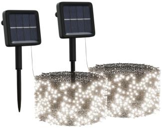 Solar-Lichterketten 2 Stk. 2x200 LED Kaltweiß Indoor Outdoor
