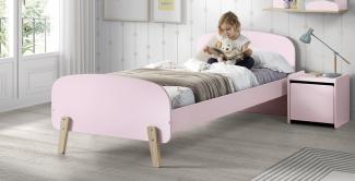 Kiddy Set best. aus Einzelbett 90x200 cm, mit Lattenrost, Nachtkonsole und Spielkiste, Ausf. MDF rosa lackiert