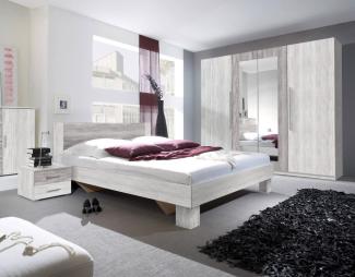 Schlafzimmer-Set Vera komplett 4-tlg Bett 160x200cm arctic pine hell dunkel