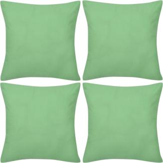 4 apfelgrüne Kissenbezüge Baumwolle 40 x 40 cm