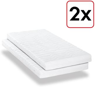 Doppelpack Premium 7-Zonen Matratze 100x200 cm CloudComfort, Höhe 15 cm, Härtegrad H2/H3, Twin-Set