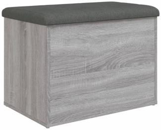 Sitzbank mit Stauraum, Holzwerkstoff, Grau Sonoma, 62x42x45 cm