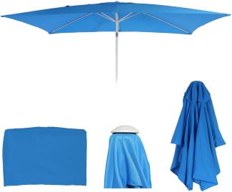 Ersatz-Bezug für Sonnenschirm N23, Sonnenschirmbezug Ersatzbezug, 2x3m rechteckig Stoff/Textil 4,5kg UV 50+ ~ blau