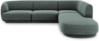 Micadoni 6-Sitzer Ecke rechts Sofa Miley | Bezug Petrol | Beinfarbe Black Plastic