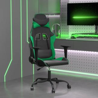 Gaming-Stuhl mit Massagefunktion Schwarz und Grün Kunstleder (Farbe: Grün)