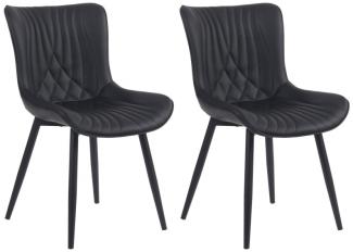 2er Set Stühle Brady Kunstleder (Farbe: schwarz)