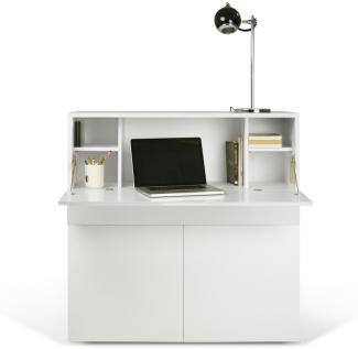 Sekretär Workstation Focus, Weiß, 110 x 42 x 109 cm