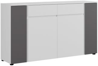 Sideboard Kato groß | weiß / anthrazit grau | inkl. Frontbeleuchtung