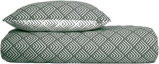 Schiesser Renforcé Wendebettwäsche Set Mabel in kuschelweicher Baumwoll-Qualität, Farbe:Grün und Weiß, Größe:135 cm x 200 cm