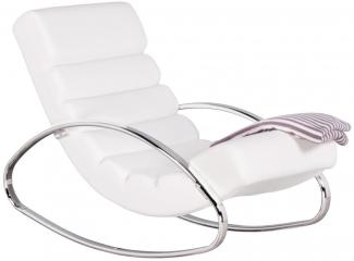 Relaxliege Sessel -Faro- Farbe weiß Relaxsessel Schaukelstuhl Wippstuhl