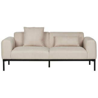 2-Sitzer Sofa Leinenoptik hellbeige MALMOS