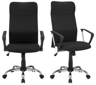 SONGMICS 2-Set Bürostuhl, ergonomischer Schreibtischstuhl, Drehstuhl, gepolsterter Sitz, Stoffbezug, höhenverstellbar und neigbar, bis 120 kg belastbar, Schwarz OBN034B01-2