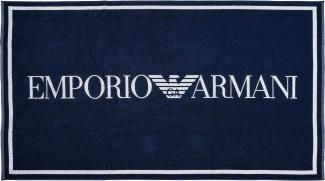 EMPORIO ARMANI Unisex Strandtuch - Badetuch, Logo, Baumwolle Dunkelblau 170x100cm