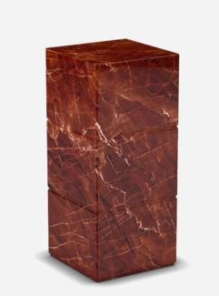 Casa Padrino Luxus Travertin Marmor Beistelltisch Rot 30 x 30 x H. 70 cm - Wohnzimmer Möbel - Marmor Möbel - Luxus Kollektion
