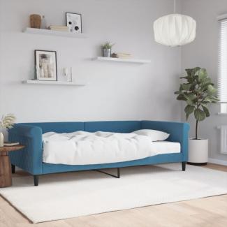 Tagesbett mit Matratze Blau 100x200 cm Samt