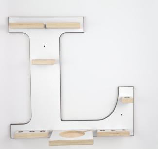 Schreinerei Linden 'Buchstabe L' Tonie-Regal, Holz weiß, 45 x 46 cm