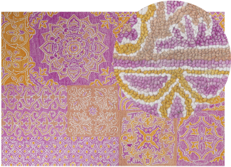 Teppich Wolle mehrfarbig orientalisches Muster 140 x 200 cm Kurzflor AVANOS