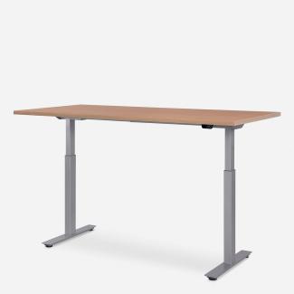 160 x 80 cm WRK21® SMART - Elmau Buche / Grau elektrisch höhenverstellbarer Schreibtisch