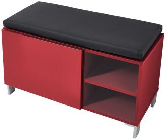 Sitzbank >Redditch< in Rot aus Kunststoff - 80x48x39cm (BxHxT)