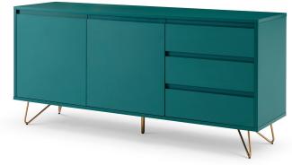 Sideboard MDF/Metall Blau 150x40x70 cm
