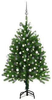 vidaXL Künstlicher Weihnachtsbaum mit LEDs & Kugeln 120 cm Grün, Mit Beleuchtung [3077725]