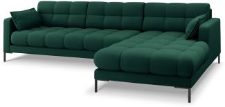 Micadoni 5-Sitzer Ecke rechts Sofa Mamaia | Bezug Green | Beinfarbe Black Metal