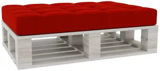 Gutekissen® Palettenkissen Gesteppte Kissen mit Knöpfen, Palettenauflagen Sitzkissen Rückenlehne Gesteppt PFG (Sitzkissen 120x60, Rot)