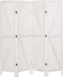 Raumteiler aus Holz 4-teilig weiß faltbar 170 x 163 cm RIDANNA