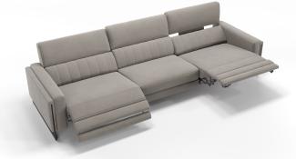 Sofanella 3-Sitzer MARA Stoffsofa XXL Couch in Hellgrau XL: 324 Breite x 101 Tiefe