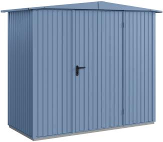 Hörmann Metall-Gerätehaus Berry Classic mit Satteldach Typ 1, 259 x 121 cm, taubenblau, 3,1 m²,1-flüglige Tür