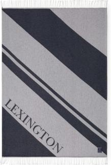 LEXINGTON Decke Logo Recycled Cotton Blue White (130x170) 10004011-5600-TH10