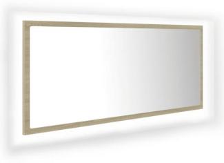 LED-Badspiegel, Spanplatte Sonoma-Eiche, 100 x 8,5 x 37 cm