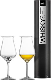 Eisch Malt-Whisky-Set Jeunesse in Geschenkröhre mit Glaspoliertuch, 25140900 514/900 + 30094202