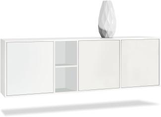 Vladon Kommode Cuba - Weiß matt/Weiß matt - Modernes Sideboard für Ihr Wohnbereich - (BxHxT) 182x53x35 cm