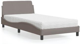 Bett mit Matratze Taupe 100x200 cm Stoff