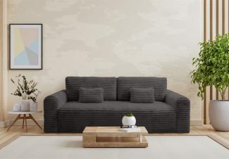 Schlafsofa Designersofa Sofa 3-Sitzer GWEN in Stoff Vito Schwarz