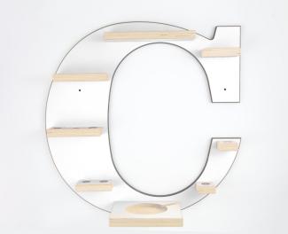 Schreinerei Linden 'Buchstabe C' Tonie-Regal, Holz weiß, 45 x 45 cm