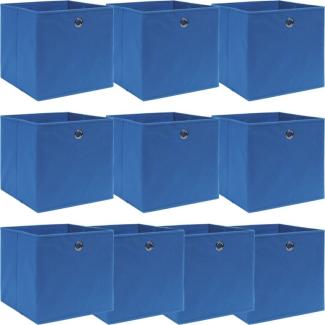 Aufbewahrungsboxen 10 Stk. Blau 32×32×32 cm Stoff