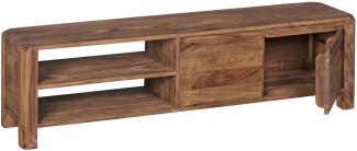 KADIMA DESIGN Lowboard TEKO - Massives holz TV-Board mit viel Stauraum und einzigartiger Maserung. Farbe: Braun