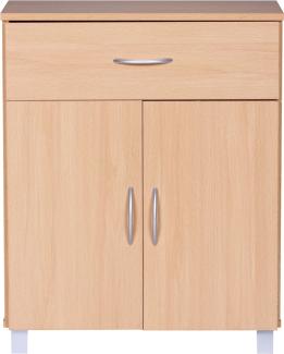 KADIMA DESIGN Sideboard mit 2 Türen und 1 Schublade: Modernes Stauraummöbel. Farbe: Braun