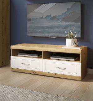 Lowboard "Kvantum" TV-Unterschrank 140cm Artisan Eiche MDF weiß matt