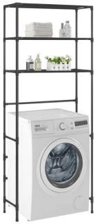 Waschmaschinen-Regal mit 3 Ablagen Schwarz 69x28x169 cm