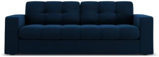 Micadoni 2-Sitzer Samtstoff Sofa Justin | Bezug Royal Blue | Beinfarbe Black Plastic
