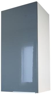 Berlioz Creations CP3HG Hängeschrank für Küche mit 1 Tür in grauem Hochglanz, 30 x 34 x 70 cm, 100 Prozent französische Herstellung